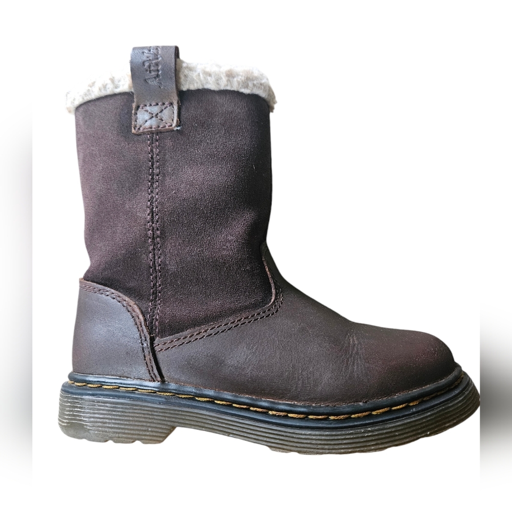 Dr Martens toddler boots  size 10 chocolate brown leather sherpa  fall autumn